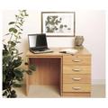 R White Home Office Desk Set with Four Drawers, Classic Oak