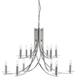 Ascona 12 Light Chandelier Satin Silver Finish, E14