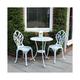 Charles Bentley Cast Aluminium Tulip Bistro Table and 2 Chairs Set, white