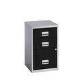 Pierre Henry 3 Drawer Combi Filing Cabinet A4, Black/Silver