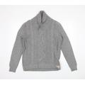 Esprit Mens Grey Collared Wool Pullover Jumper Size M