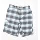 George Mens Grey Check Polyester Bermuda Shorts Size M L9 in Regular Drawstring - Swim Shorts