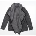 NEXT Womens Grey Herringbone Fleece Jacket Size 14
