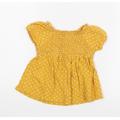F&F Girls Yellow Polka Dot A-Line Size 12-18 Months