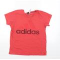 adidas Womens Red Basic T-Shirt Size 16