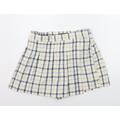 Primark Girls Yellow Check Polyester Sweat Shorts Size 12 Years Regular