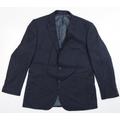 Racing Green Mens Blue Plaid Wool Jacket Blazer Size 44 - Tailored fit