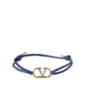 V Logo Signature Leather Cord Bracelet