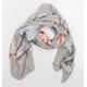 Preworn Womens Grey Floral Knit Scarf