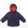 M&Co Boys Blue Rain Coat Coat Size 2 Years