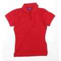 Henbury Womens Red Basic Polo Size S