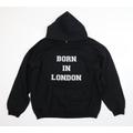Gildan Mens Black Cotton Pullover Hoodie Size XL - Born in London