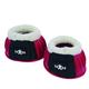 Saxon Fleece Trim Rubber Bell Boots - Pink/White - Cob