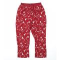 M&Co Womens Red Solid Capri Pyjama Pants Size M