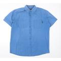 Real Clothing Company Mens Blue Button-Up Size XL