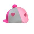 Little Rider Love Heart Glitter Hat Cover - Pink/Silver/Light Pink - One Size