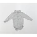 Sainsburys Boys Grey Cotton Babygrow One-Piece Size 6-9 Months Button