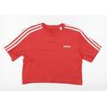 adidas Womens Red Basic T-Shirt Size XS