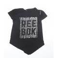Reebok Womens Black Modal Basic T-Shirt Size M Round Neck