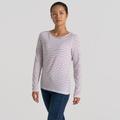 Craghoppers Women's NosiLife Erin Long Sleeved Top Blue Navy / Pompeian Red Stripe