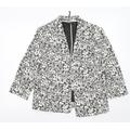 M&S Womens Multicoloured Floral Cotton Jacket Blazer Size 14