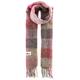 Acne Studios Plaid Fringe Scarf in Fuchsia Lilac & Pink - Gray,Pink,Plaid. Size all.