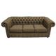 Chesterfield 3 Seater Settee Charles Linen Coffee Brown Sofa Offer