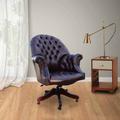 Chesterfield Directors Leather Office Chair Old English Red Brown