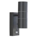 Searchlight 7008-2BK-LED 2 Light Outdoor Up / Down Wall Light In Black With Motion Sensor