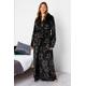 Lts Tall Black Foil Star Print Maxi Dressing Gown 18-20 Lts | Tall Women's Dressing Gowns