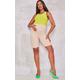 Maternity Lime Slinky Racer Neck Sleevess Bodysuit