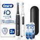 Oral B iO5 Black & White Electric Toothbrushes Designed By Braun Duo Pack - Toothbrush + 4 Refills