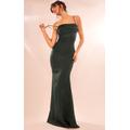 Emerald Green Corset Draped Strappy Bridesmaid Dress