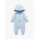 Purebaby Organic Cotton Quilted Grow Suit, Soft Blue Melange