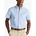 Charles Tyrwhitt Stripe Short Sleeve Washed Oxford Shirt, Ocean Blue