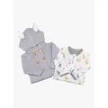 Kit & Kin Baby Organic Cotton Alpha Sleepsuit & Bunny Cardigan Set