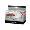 Lexmark 43XL/44XL High Capacity 2 Ink Cartridge Multipack - 80D2966 (Original)