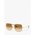 Ray-Ban RB1971 Unisex Square Sunglasses, Gold/Brown Gradient