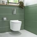 Wall Hung Rimless Toilet with Soft Close Seat Grohe Cistern and Frame - Newport