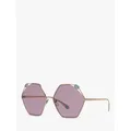 BVLGARI BV6160 Women's Irregular Sunglasses, Gold/Pink