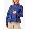 Burgs Abbey Floral Print Shirt, Midnight Navy