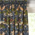 Morris & Co. Strawberry Thief Pair Lined Pencil Pleat Curtains, Indigo