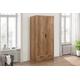 Birlea Stockwell 2 Door 1 Drawer Wardrobe Rustic Oak Effect