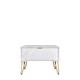 Welcome Furniture Ready Assembled Hirato 1 Drawer Large Bedside Cabinet Marble Gold Metal Hairpin Legs