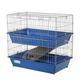 Pawhut 2-tier Small Animal Cage w/ Metal Wiring & Ramp - Blue