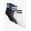 John Lewis Kids' Sport Striped Tube Socks, Pack of 5, Blue/Multi