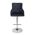 Shankar Rocco Brushed Velvet Black Bar Stool