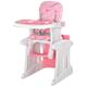 HOMCOM 3 In 1 Convertible Baby High Chair Booster Seat With Removable Tray Pink