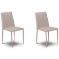 Julian Bowen Jazz Stacking Chair 2 Pack - Stone Faux Leather