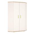 4Kids Corner Wardrobe In Light Oak And White High Gloss (Lemon Handles)